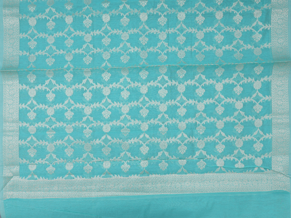 Floral Buttas Green Silk Cotton Unstitched Salwar Material