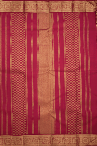 Chakram Motifs Ivory Kanchipuram Silk Saree