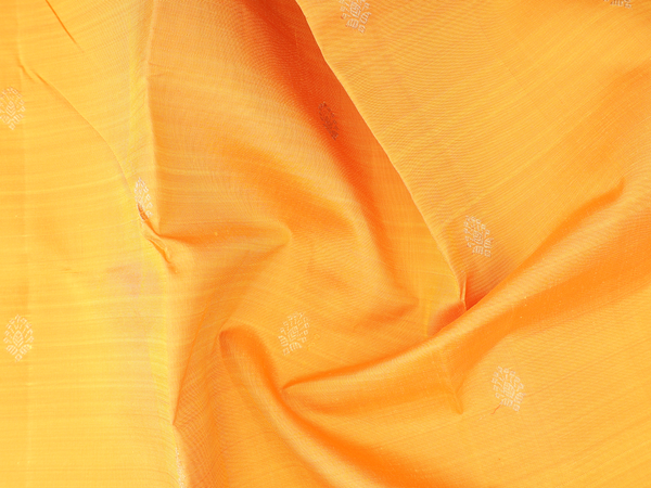 Floral Buttas Mango Yellow Kanchipuram Pavadai Sattai Material