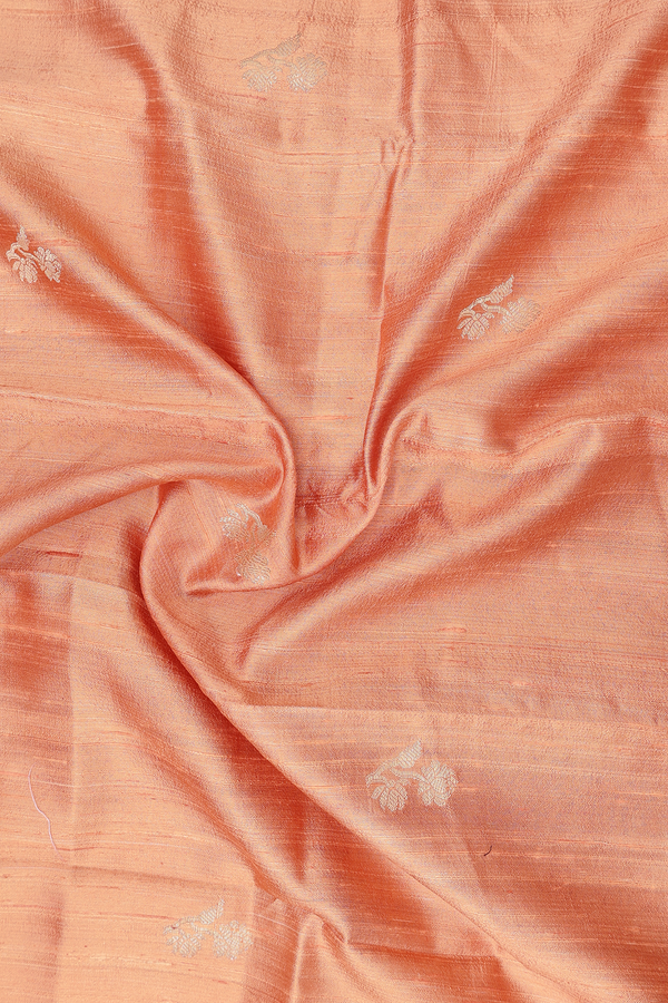 Floral Buttas Melon Orange Raw Silk Dupatta