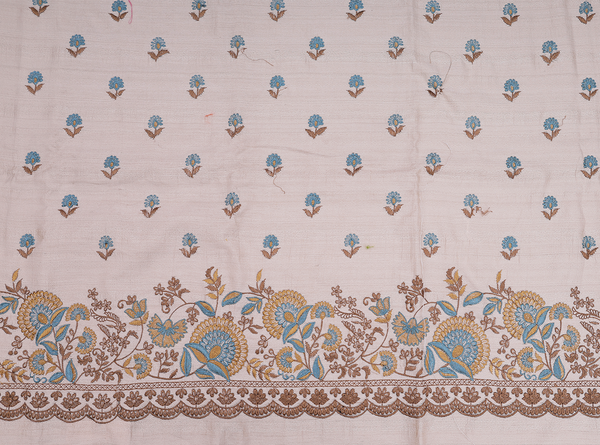 Floral Buttas Pale Brown Cotton Unstitched Salwar Material