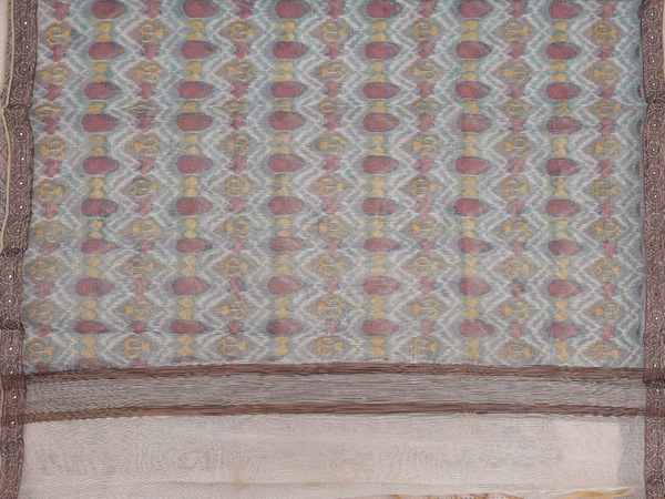 Floral Buttas Pale Brown Cotton Unstitched Salwar Material