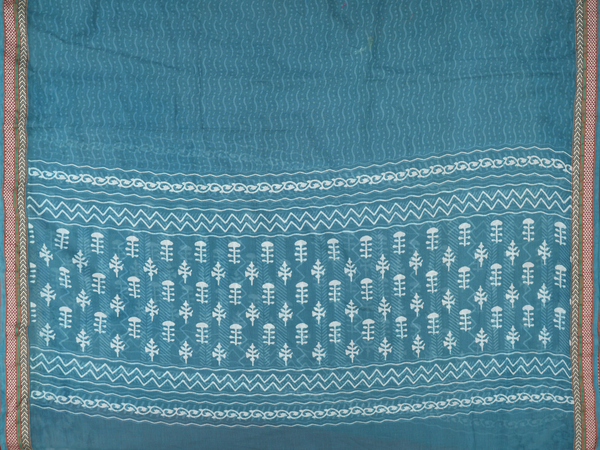 Floral Buttas Cerulean Blue Cotton Unstitched Salwar Material