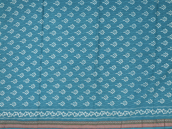 Floral Buttas Cerulean Blue Cotton Unstitched Salwar Material