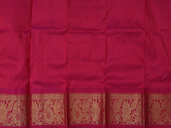 Floral Buttis Blue Kanchipuram Pavadai Sattai Material