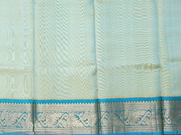 Floral Buttis Dual Tone Kanchipuram Pavadai Sattai Material