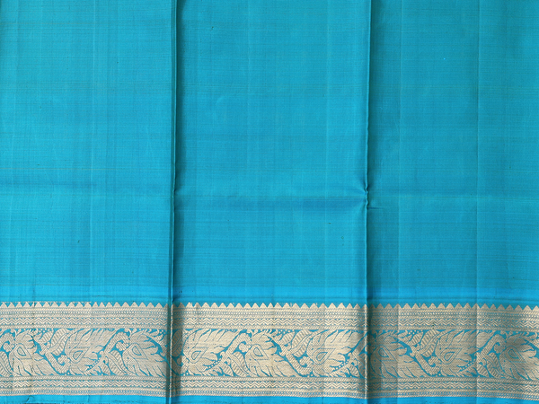 Floral Buttis Green Kanchipuram Silk Pavadai Sattai Material