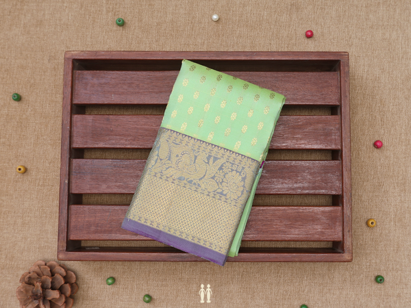 Floral Buttis Mint Green Pavadai Sattai Material