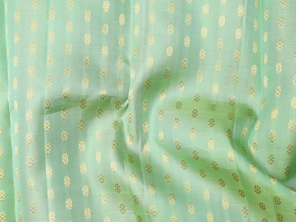 Floral Buttis Mint Green Pavadai Sattai Material