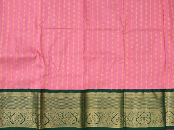 Floral Buttis Pink Kanchipuram Pavadai Sattai Material