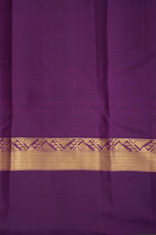 Zari Buttis Plum Purple Kanchipuram Silk Saree