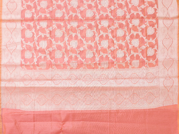 Floral Design Beige Silk Cotton Unstitched Salwar Material