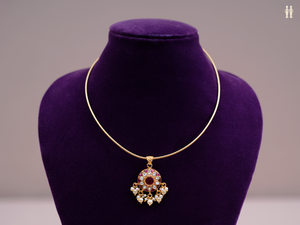 Floral Design Gold Plated Pure Silver Necklace