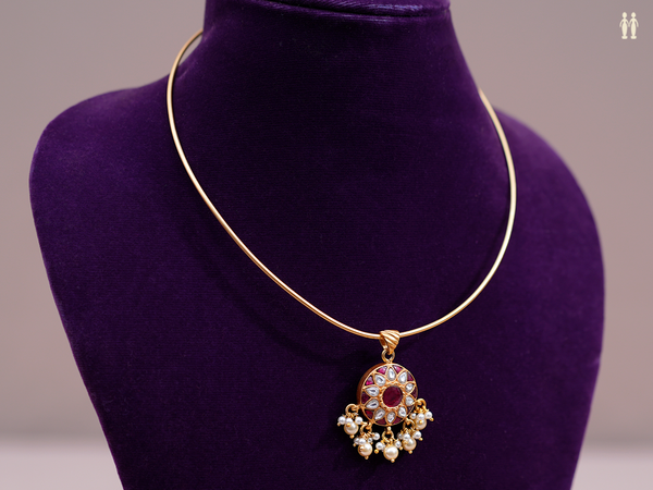 Floral Design Gold Plated Pure Silver Necklace