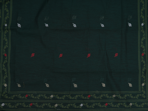 Floral Design Green Chanderi Unstitched Salwar Material