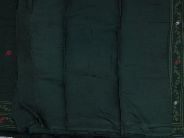 Floral Design Green Chanderi Unstitched Salwar Material