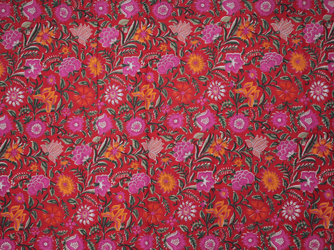 Floral Design Multicolor Cotton Unstitched Salwar Material