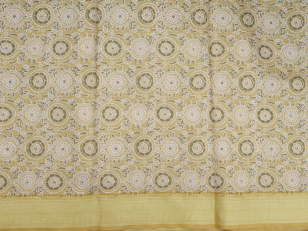 Floral Design Mustard Yellow Cotton Unstitched Salwar Set