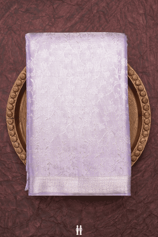 Floral Design Pale Purple Tissue Kanchipuram Silk Saree