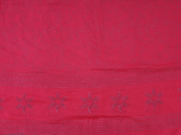 Floral Design Pink Cotton Unstitched Salwar Material