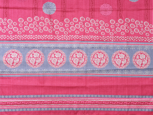 Floral Design Red Silk Cotton Unstitched Salwar Material