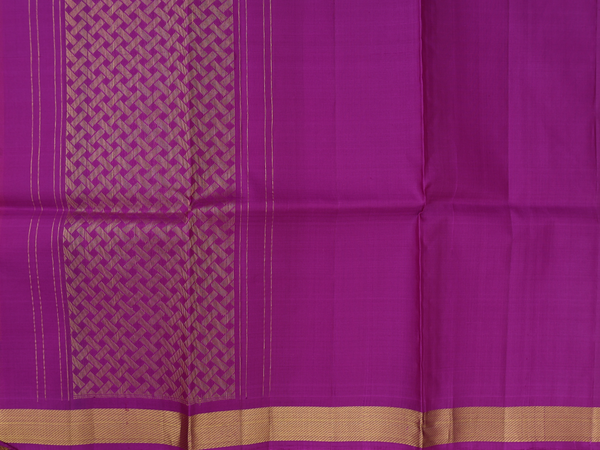 Floral Design Royal Yellow Kanchipuram Half Saree Material