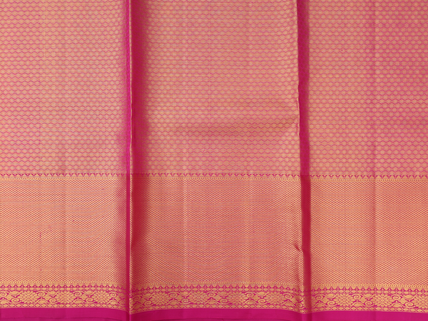 Floral Design Tissue Dual Tone Kanchipuram Half Saree Material