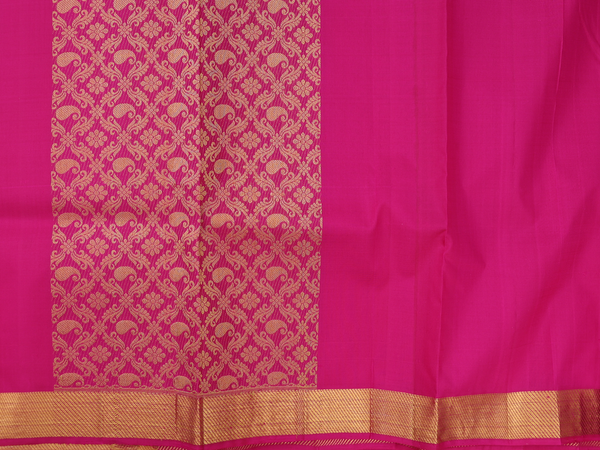 Floral Design Tissue Dual Tone Kanchipuram Half Saree Material