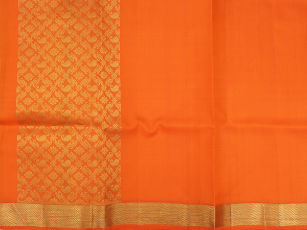 Floral Design Tissue Yellow Kanchipuram Half Saree Material