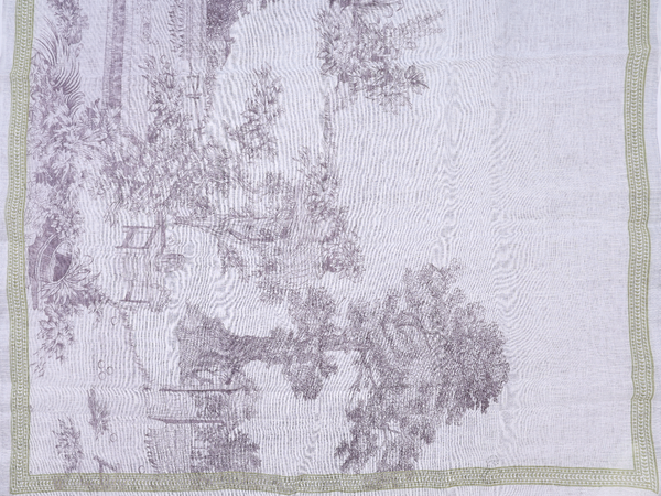 Floral Design White Linen Unstitched Salwar Material