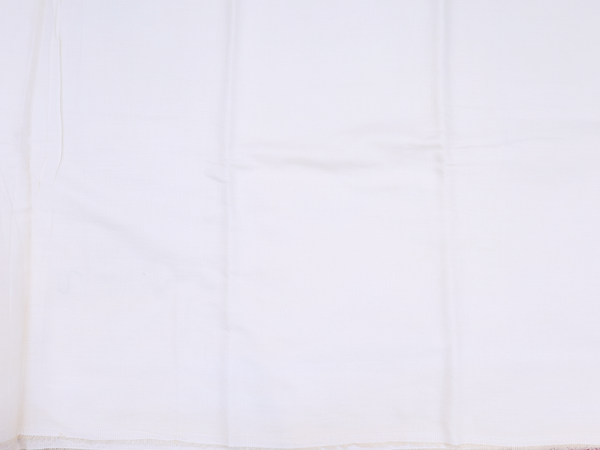 Floral Design White Linen Unstitched Salwar Material