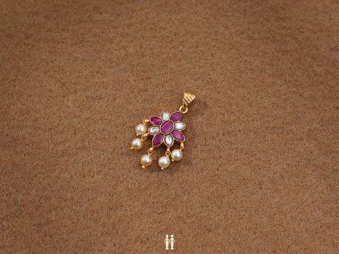 Floral Design Gold Plated Silver Pendant