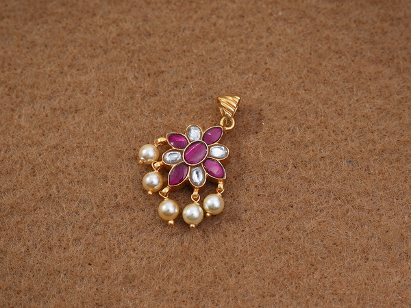 Floral Design Gold Plated Silver Pendant
