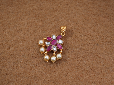 Floral Design Gold Plated Silver Pendant