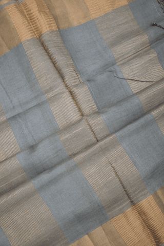 Floral Digital Printed Steel Grey Tussar Silk Saree