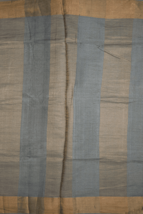 Floral Digital Printed Steel Grey Tussar Silk Saree