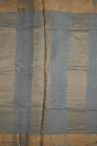 Floral Digital Printed Steel Grey Tussar Silk Saree