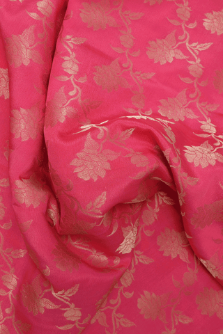 Floral Jaal Zari Design Dark Pink Mysore Silk Saree