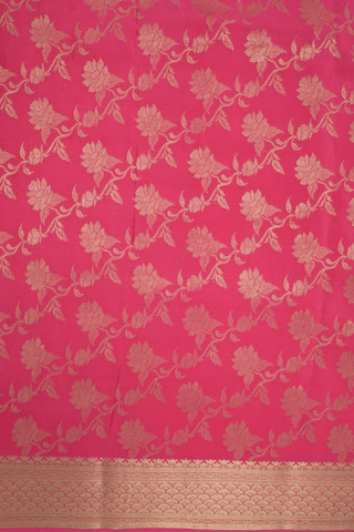 Floral Jaal Zari Design Dark Pink Mysore Silk Saree