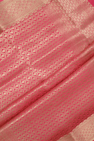 Floral Jaal Zari Design Dark Pink Mysore Silk Saree