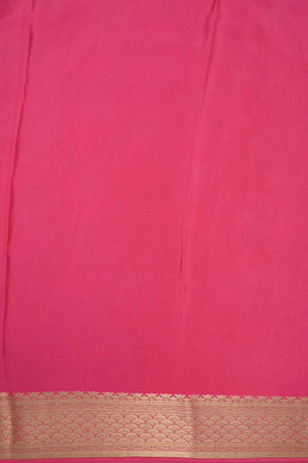 Floral Jaal Zari Design Dark Pink Mysore Silk Saree