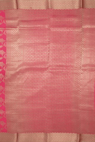 Floral Jaal Zari Design Dark Pink Mysore Silk Saree