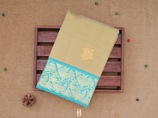 Floral Motifs Dual Tone Kanchipuram Pavadai Sattai Material