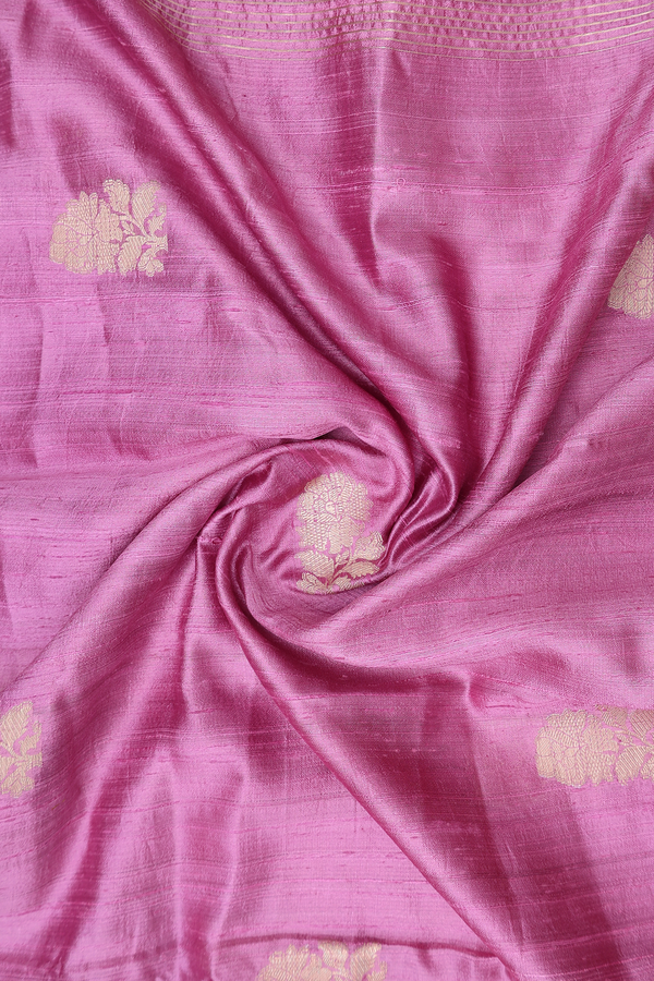 Floral Motifs Dusty Lavender Raw Silk Dupatta