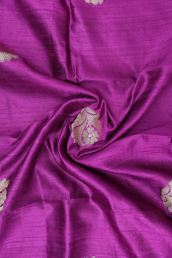 Floral Motifs Purple Raw Silk Dupatta