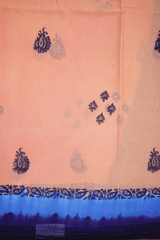 Floral Paisley Buttas Blush Orange Ahmedabad Cotton Saree