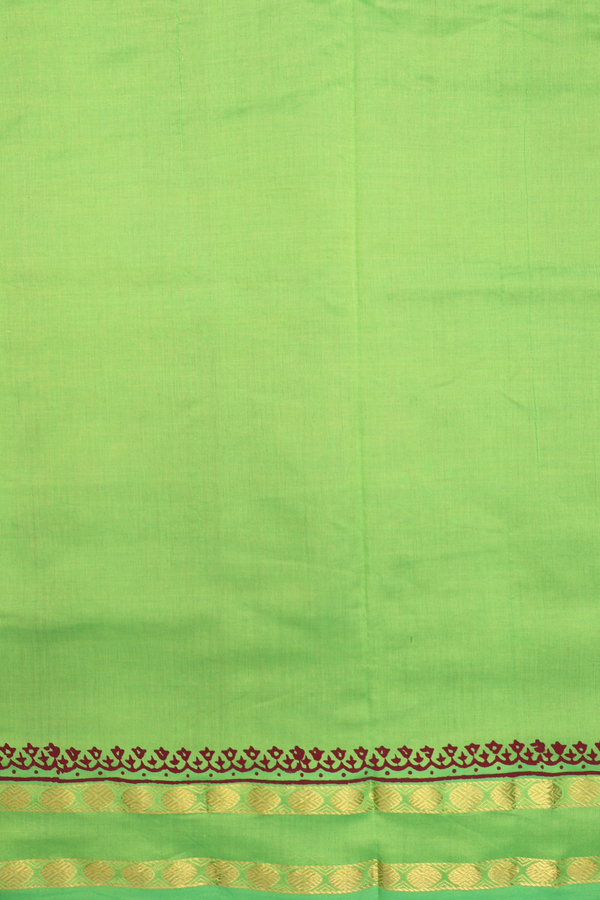 Floral Printed Buttas Berry Purple Poly Cotton Saree