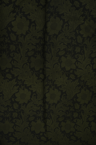 Floral Printed Design Dark Olive Green Crepe Saree
