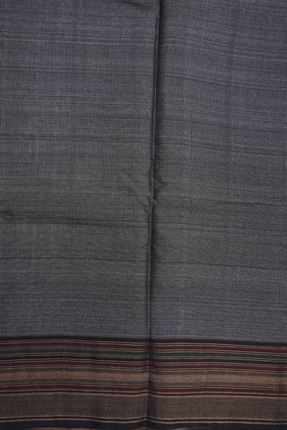 Floral Printed Design Plum Brown Tussar Silk Saree