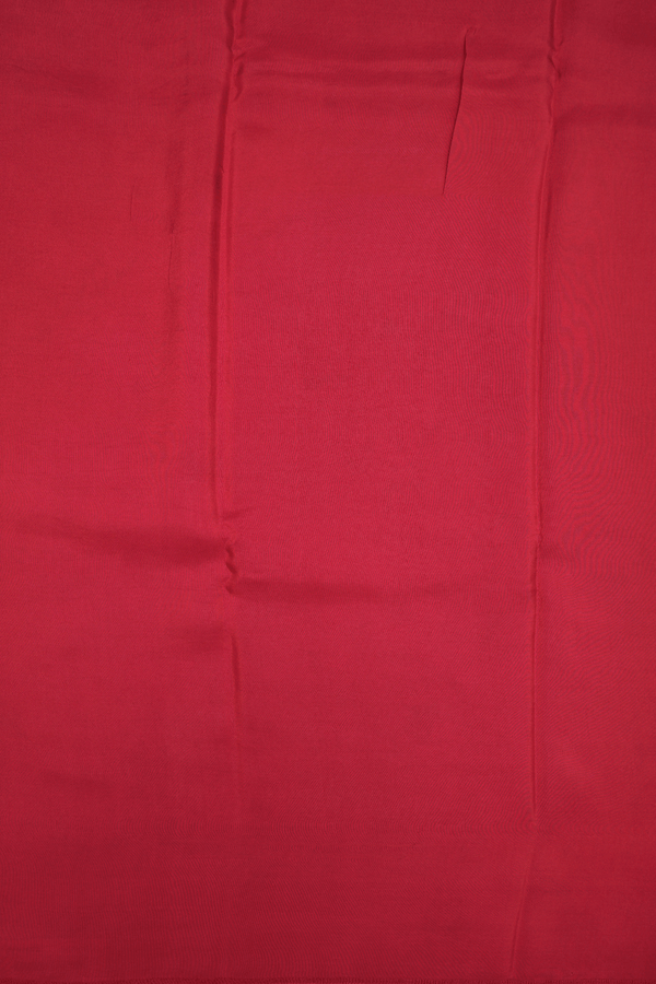Floral Printed Design Rose Red Crepe Saree